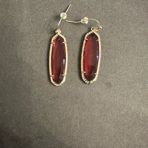 Elegant Gold and Red Drop Earrings